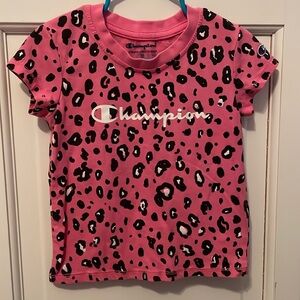 Champion pink/animal print t-shirt. Size 2T.
